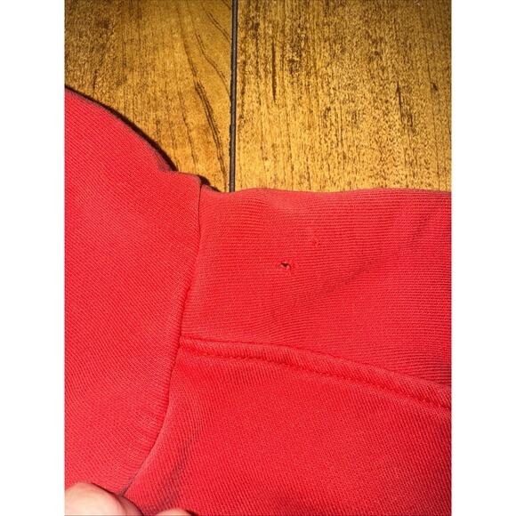 Vintage Nike Silver Tag Embroidered Swoosh Hoodie Red Large 22x27 - Picture 5 of 6